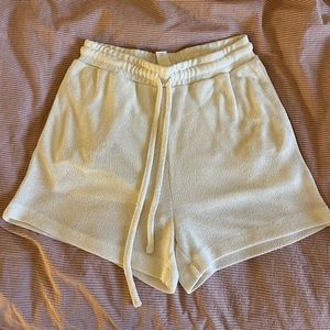 H&M White Linen X Meshy Shorts